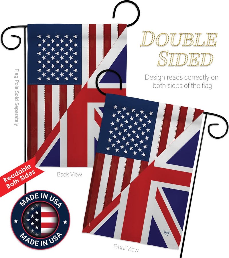 Breeze Decor - US UK Friendship Flags of the World - Everyday Impressions Decorative Vertical Garden Flag 13" x 18.5" Printed In USA - Image 3
